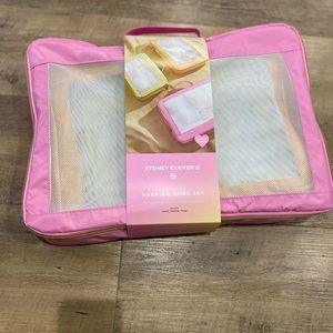 Stoney clover lane NWT 3 piece packing cube set yellow orange and pink